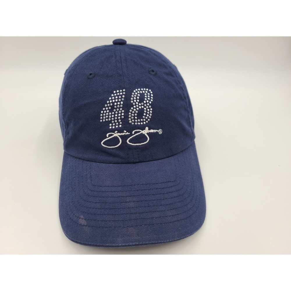 Women Jimmie Johnson #48 Bedazzled Chase Strapback Adjustable Hat Cap Mom NASCAR